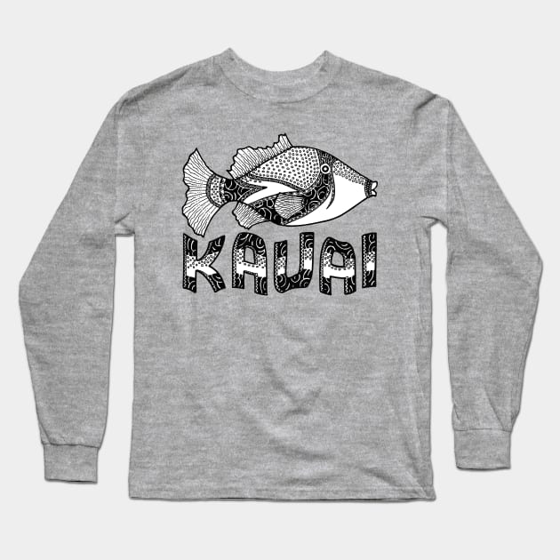 Kauai Tribal Trigger Fish Long Sleeve T-Shirt by inkninja